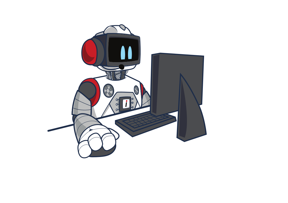 Mascote IP atendendo cliente